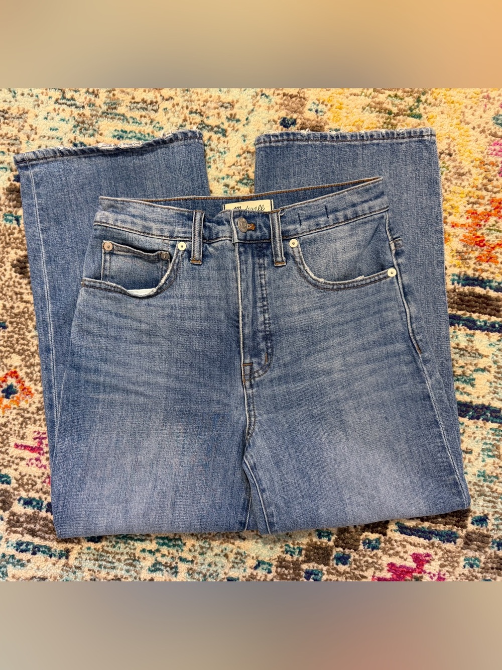 Madewell slim wide leg crop jeans size
